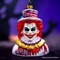 Horror Clown Head Glass Ornament, Gothic Halloween Tree Decor